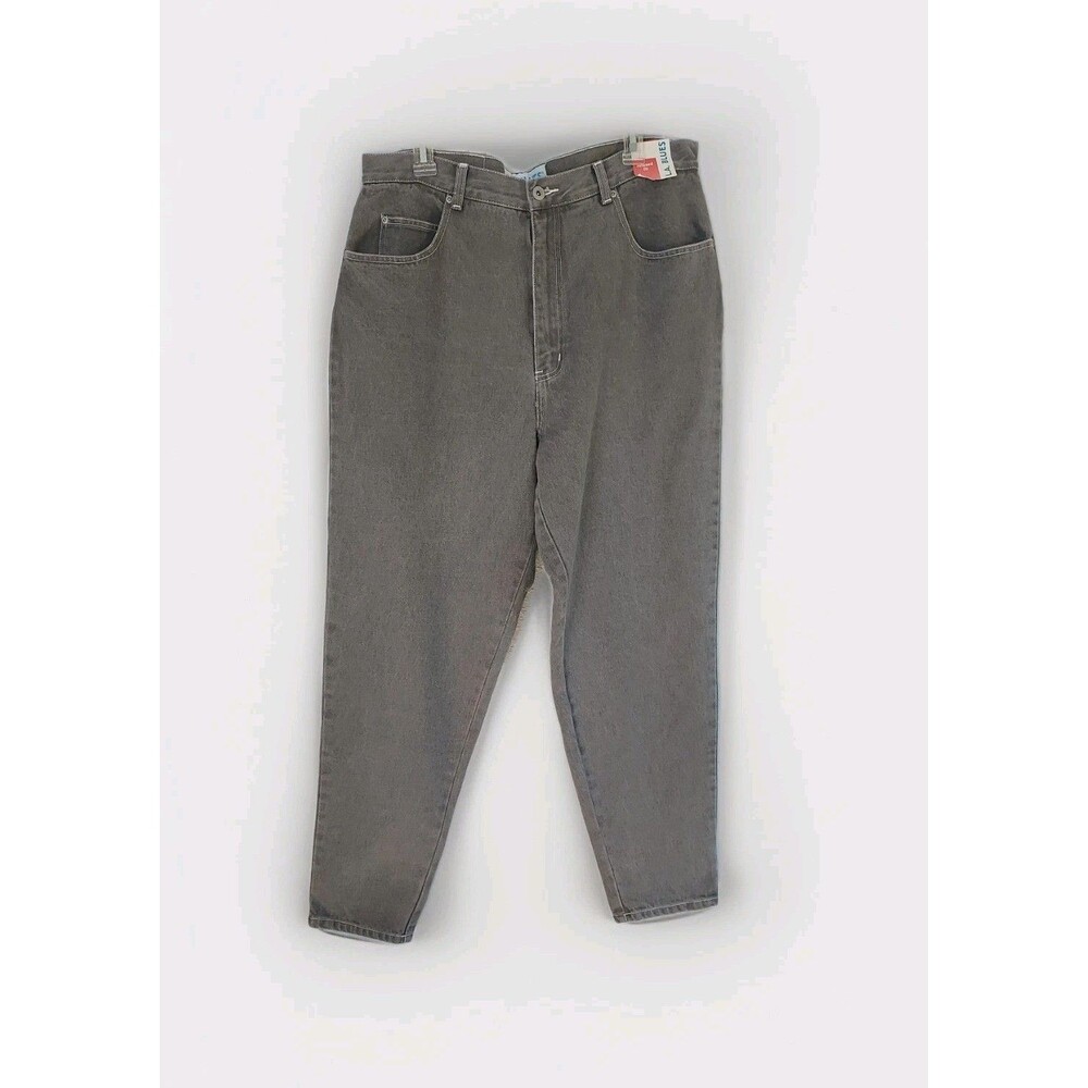 L. A. Blues Relaxed Fit Tapered Women's 18 Average Denim Gray Cotton Jeans NEW